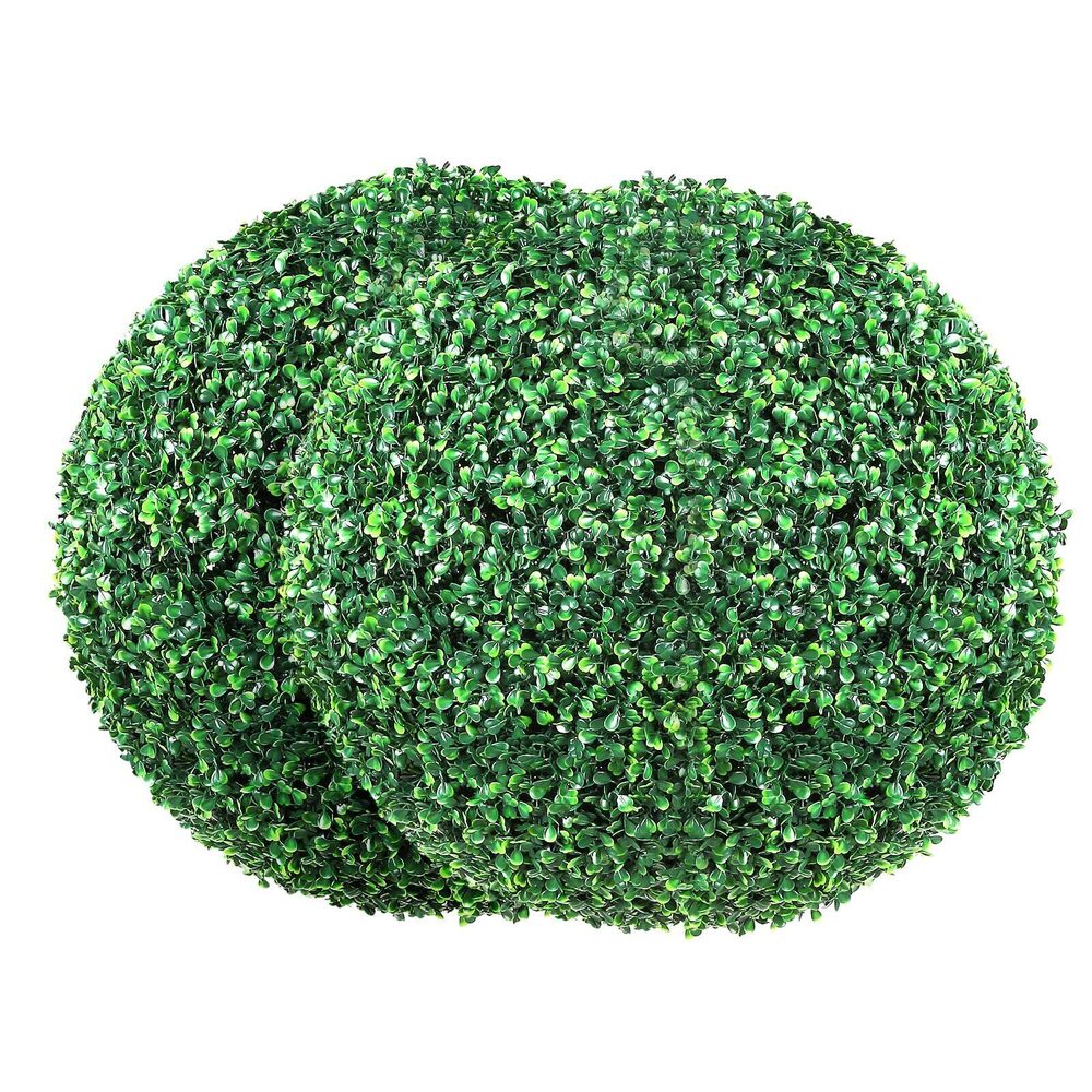 6791 2 Pcs 16” Artificial Plant Topiary Ball 4 Layers Faux Boxwood Balls